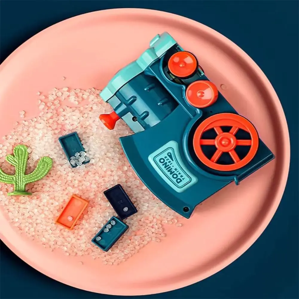 Geluid Licht Intelligent Kinderen Speelgoed DIY Educatief Automatisch Leggen Domino Trein Kleine Trein Puzzelblokken Automatische Lancering