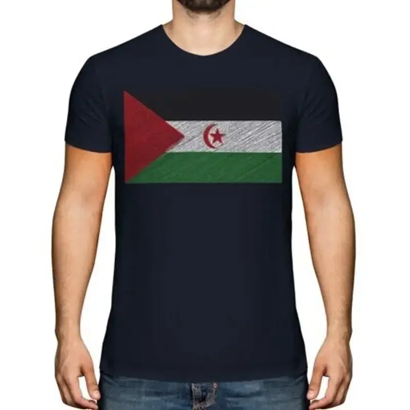 Western Sahara Scribble Flagge Herren T-Shirt Geschenk Fußballtrikot