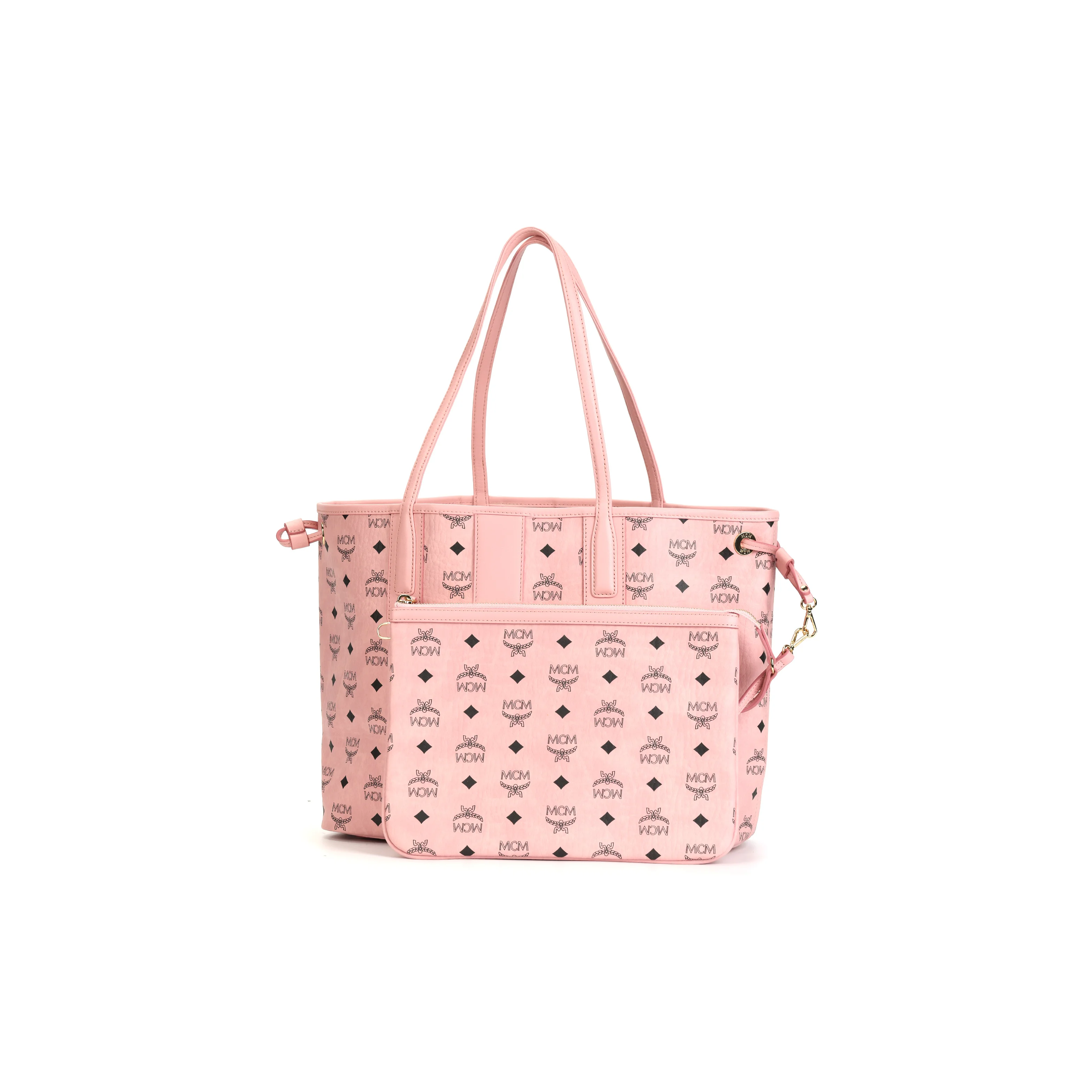MCM Liz Leather Handbag, Shoulder Bag Medium Women's Peachy Pink MWPFSLR03PZ001