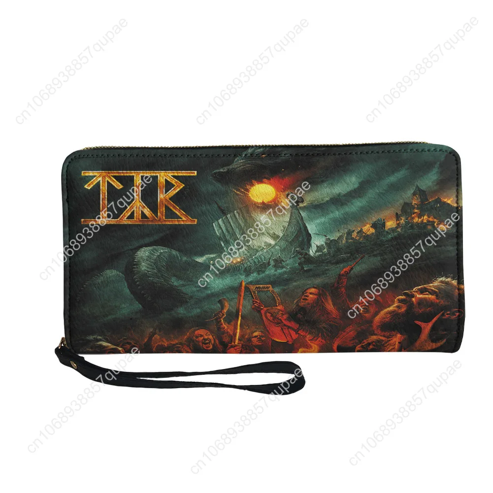 TYR Band Folk Metal Band Custom Wallet Purse Mens Womens Teenagers Zipper Long Wallets Double Print Portable Wallet Gift Bag