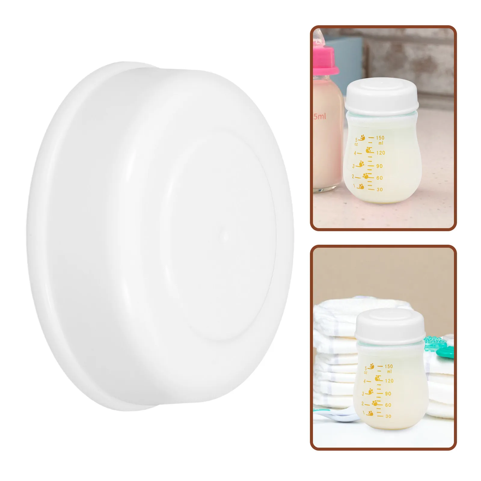 

Leak-Proof Baby Bottle Sealing Cap Universal Fit for Most Feeding Bottles Clear Reusable Travel Bottle Cap Cover Storage Lid