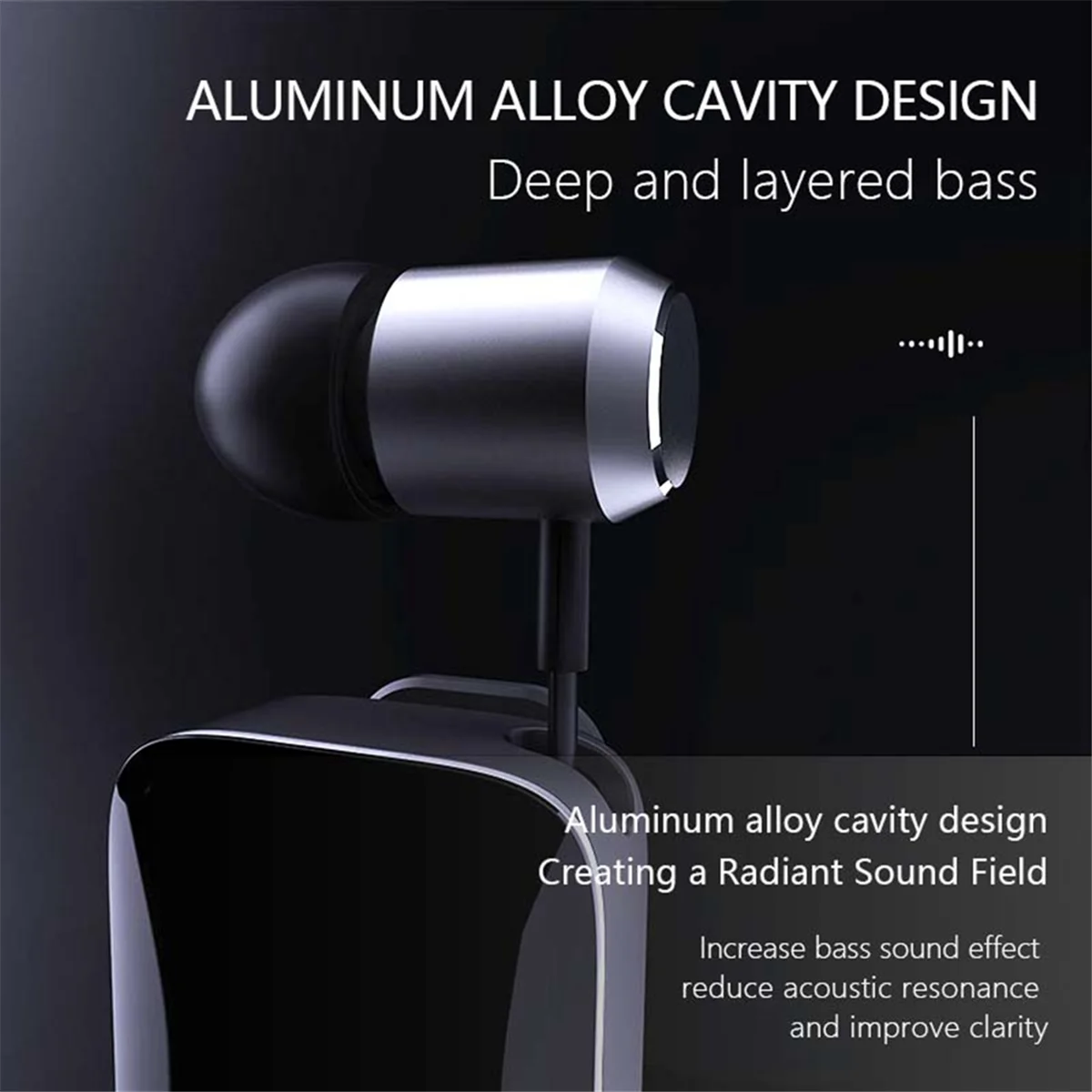 ABAN LED Power Digital Display Bluetooth Wireless Headphones Retractable Collar Clip Single Headset Retractable with Wire