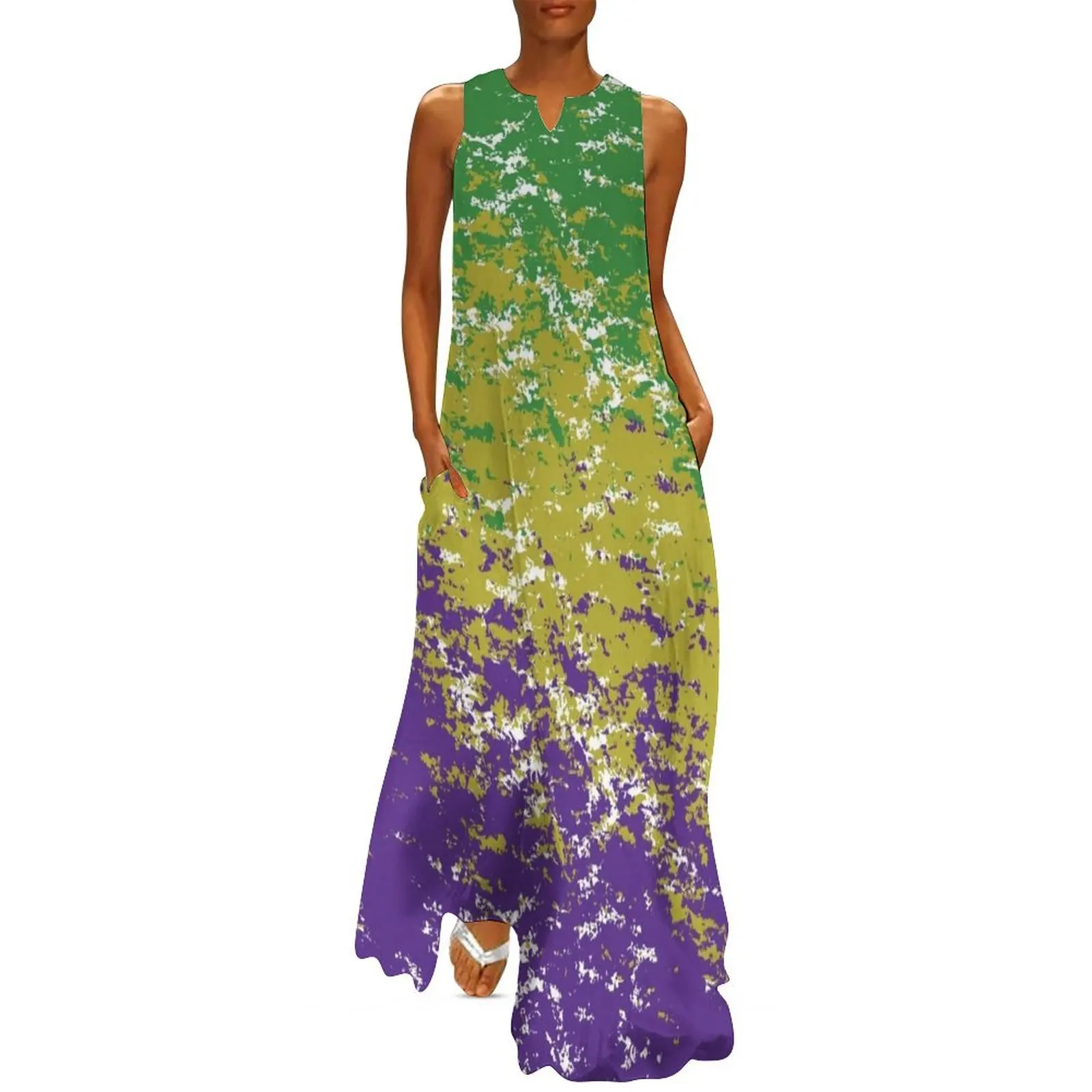 Mardi Gras King Cake Long Dress Women's summer skirt Dress for pregnant women Dress