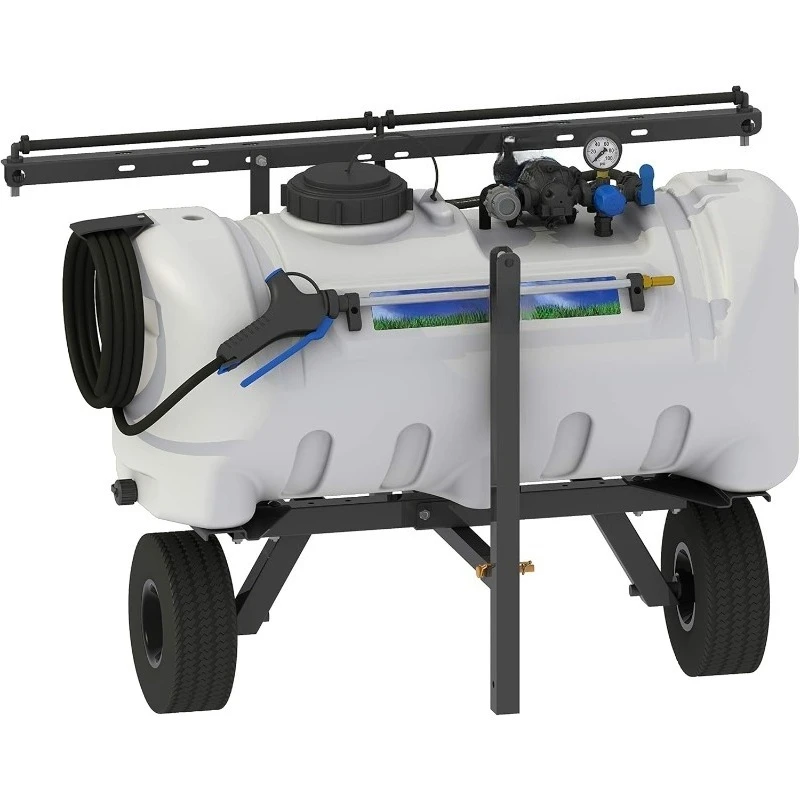 

Master Manufacturing 25 Gallon Deluxe Lawn Pull-Behind Trailer Broadcast Sprayer, 2.2GPM
