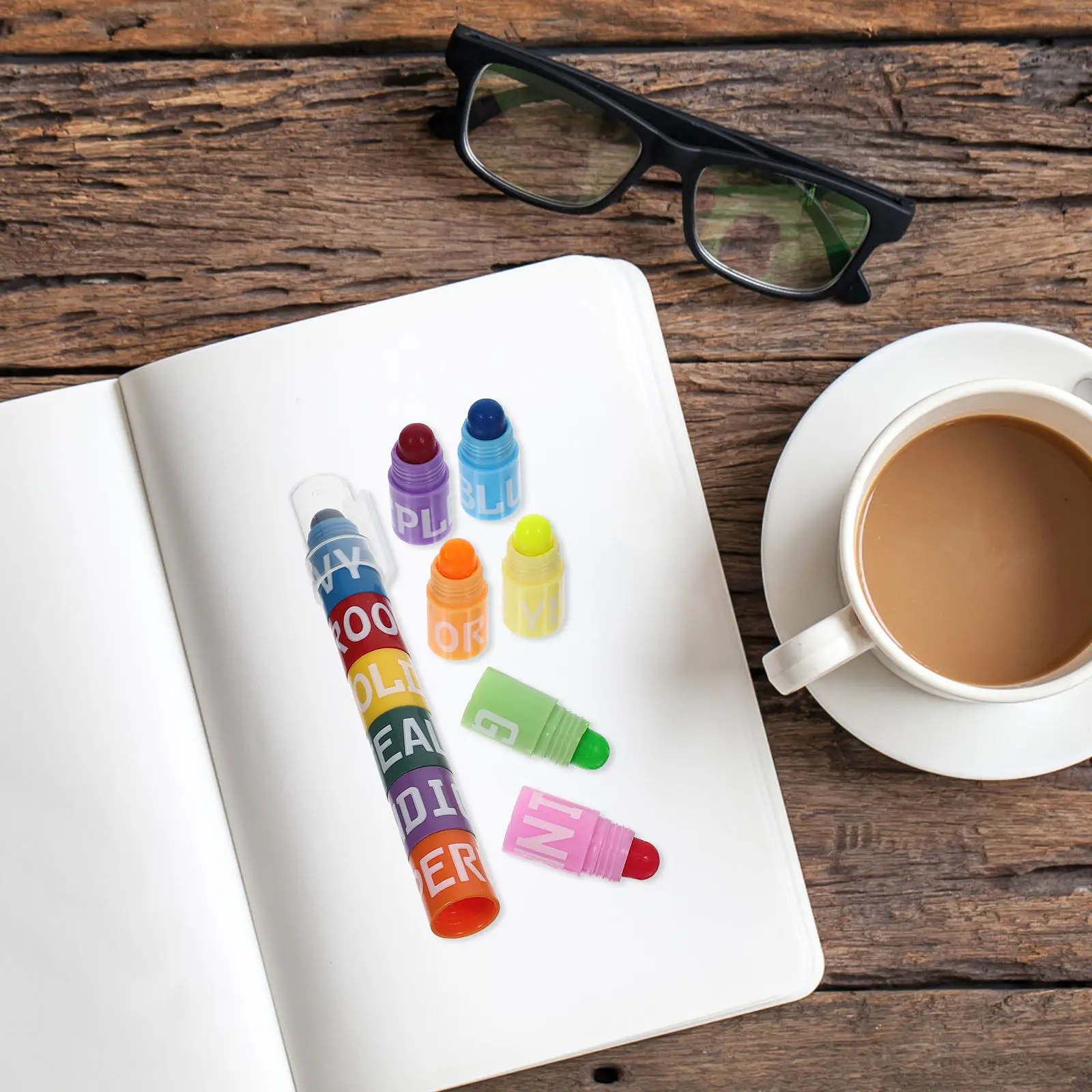 2Sets Creative Colored Highlighter Pens Comfort Grip Multi Purpose for Studying Work Marking Painting Doodling Aesthetic
