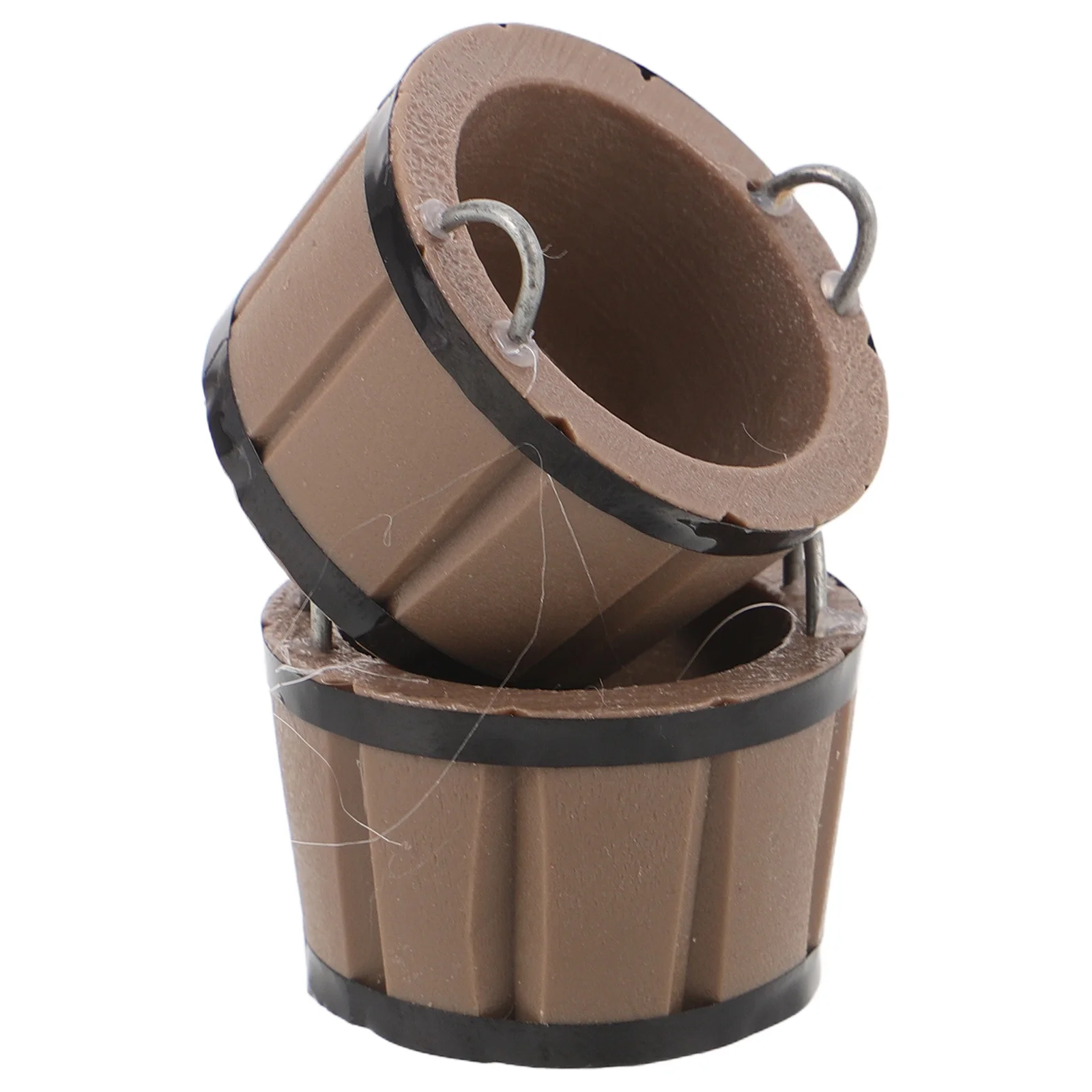 

2Pcs Miniature Resin Barrels with Handles for DIY Dollhouse Decoration Realistic Farm Scene Accessories Rustic Mini Craft