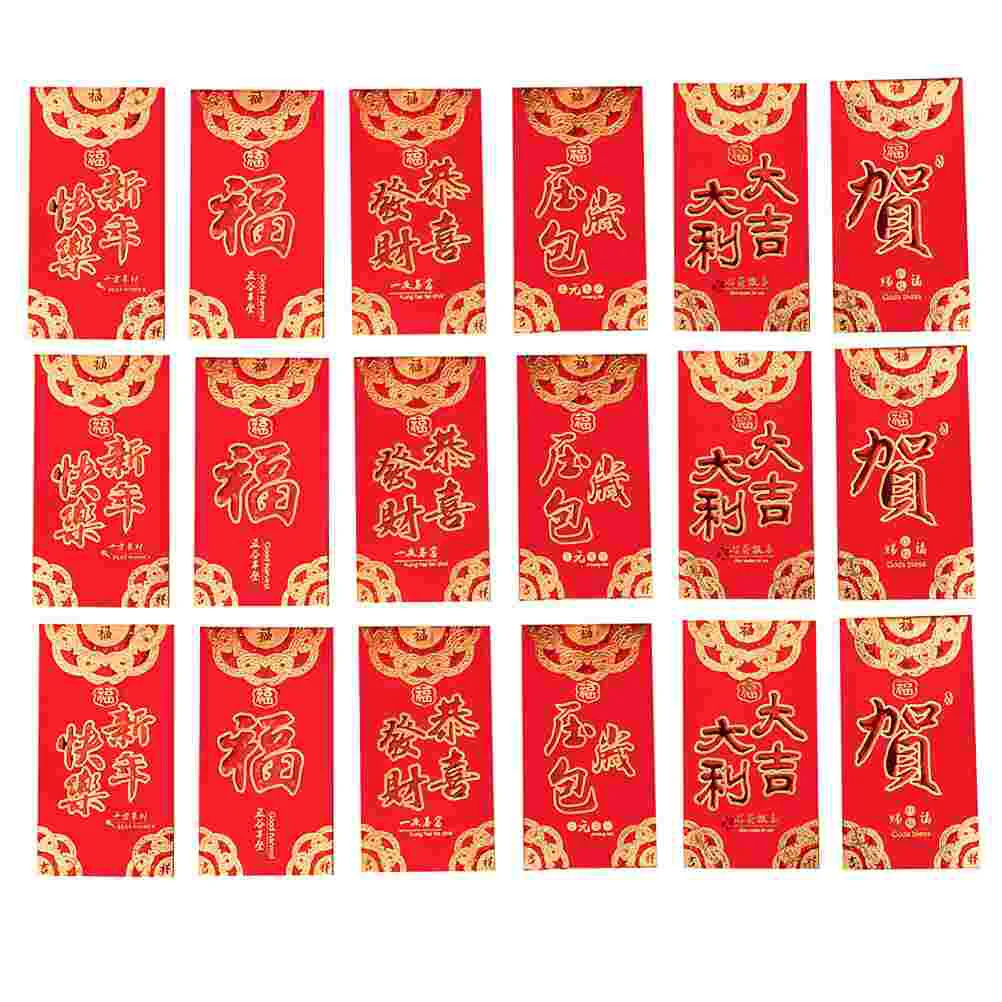 30 Pcs Red Packet Creative Hongbao Kids Envelope Chinese New Year Festival Luck Money Prosperity Blessings