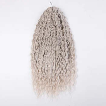 Ariel onda de água cabelo torção crochê cabelo trança sintética ombre loira rosa 24 Polegada onda profunda trança extensão do cabelo