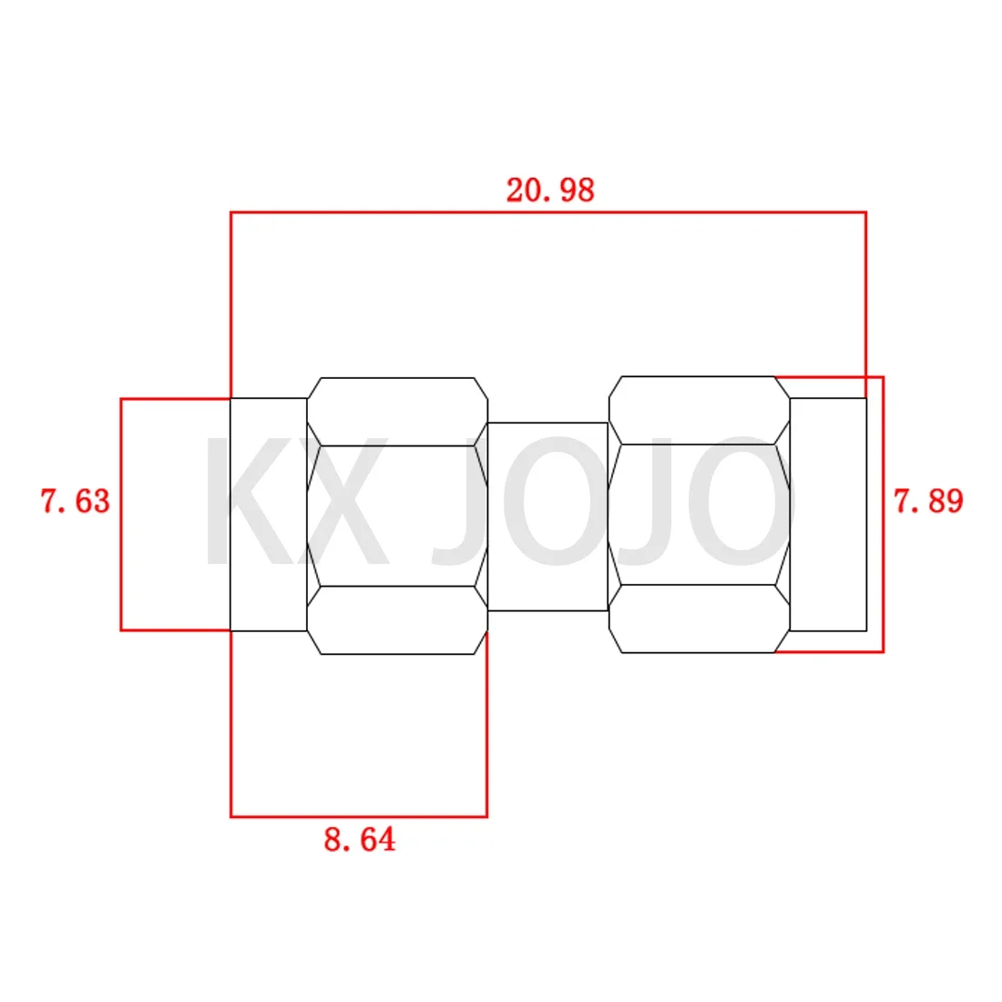 SMA RF macho para cabo de conector de cobre macho, conector coaxial 2 vias