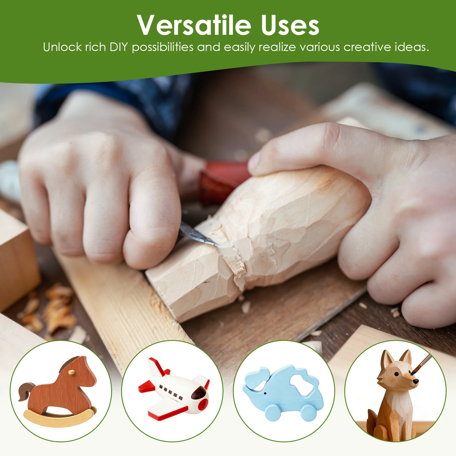 5-48Pcs Basswood Carving Block Natural Cork DIY Wood Crafts Portable Carving Art Supplies Suitable for Beginners/Craft Lovers