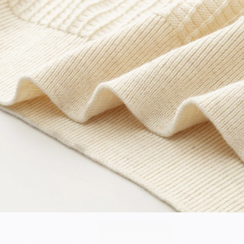 オールドマネースタイル ​ ​ メンズ抗ピリングウール混紡ニットセーター - ライトベージュクルーネック（アイアングレー/ブラック）ソフトな質感の生地 ​ ​