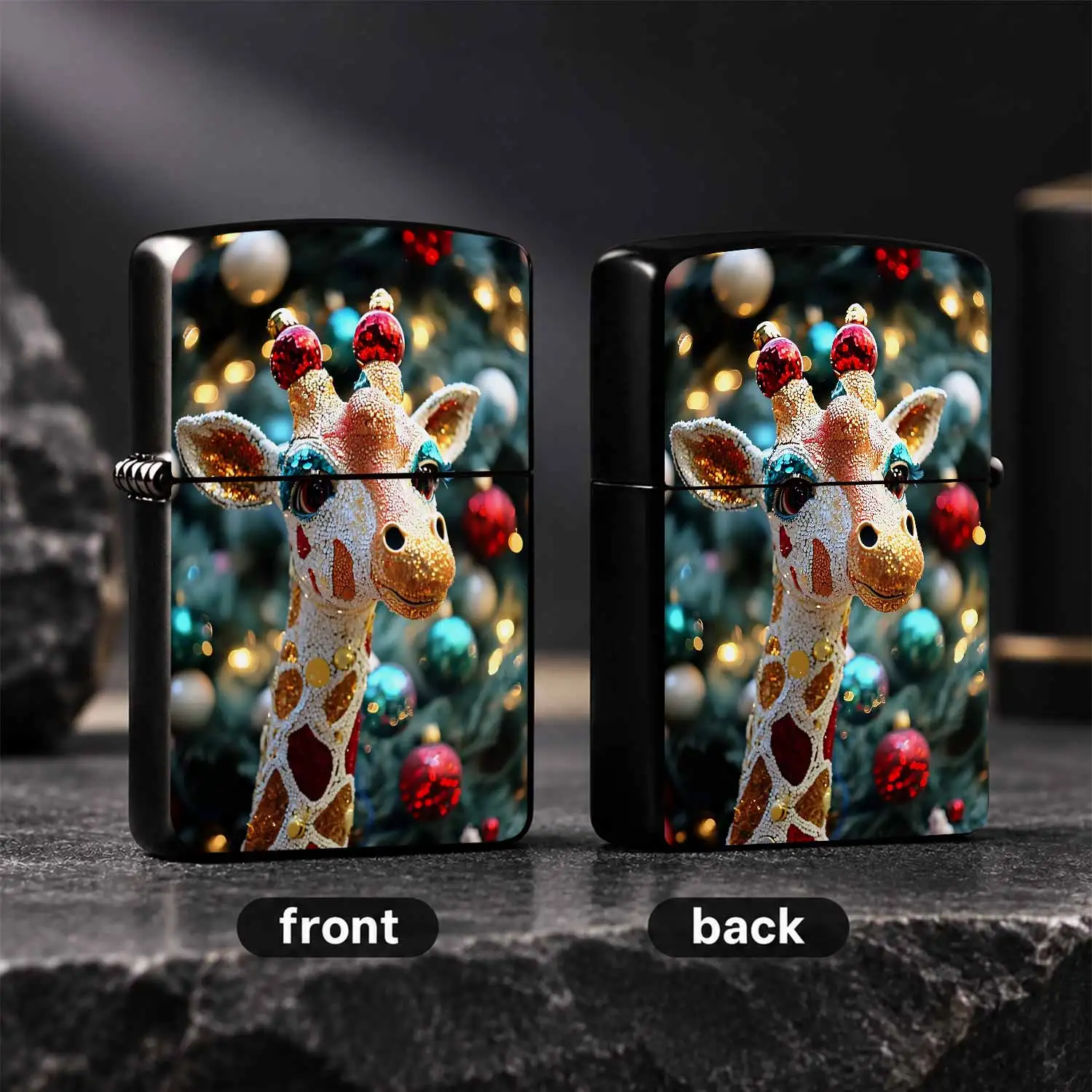 Fun Christmas Sequin Giraffe Portable Lighter, Festive Vibe Holiday Companion Gift, Practical Daily Tool For Lighting Candles And Incense At Home Outdoors, Novelty Exquisite Trendy Festive Small Present For Friends And H A Humorou And Inter