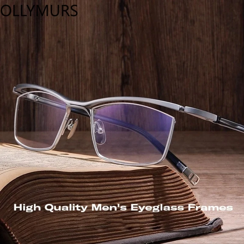 

OLLYMURS High quality Men's Exclusive Eyeglass Frame Luxur Brand Designer Eyeglass Frame Titanium Acetate Spectacles Frame