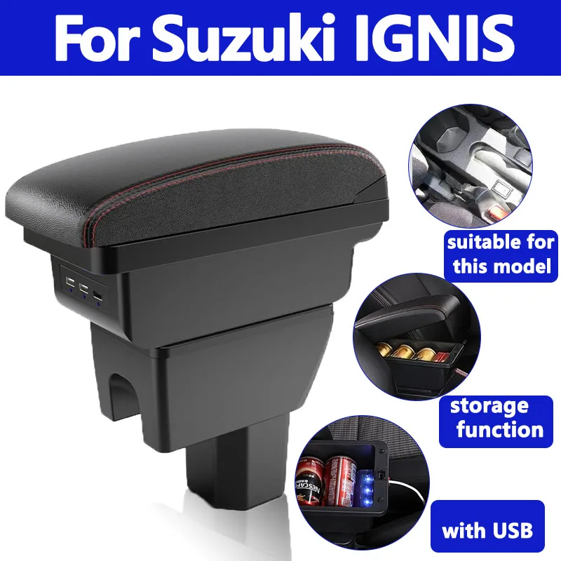 

For Suzuki IGNIS 2015-2020Armrest Retrofit parts Interior details Storagebox Simple installation Car Armrest box Accessories USB