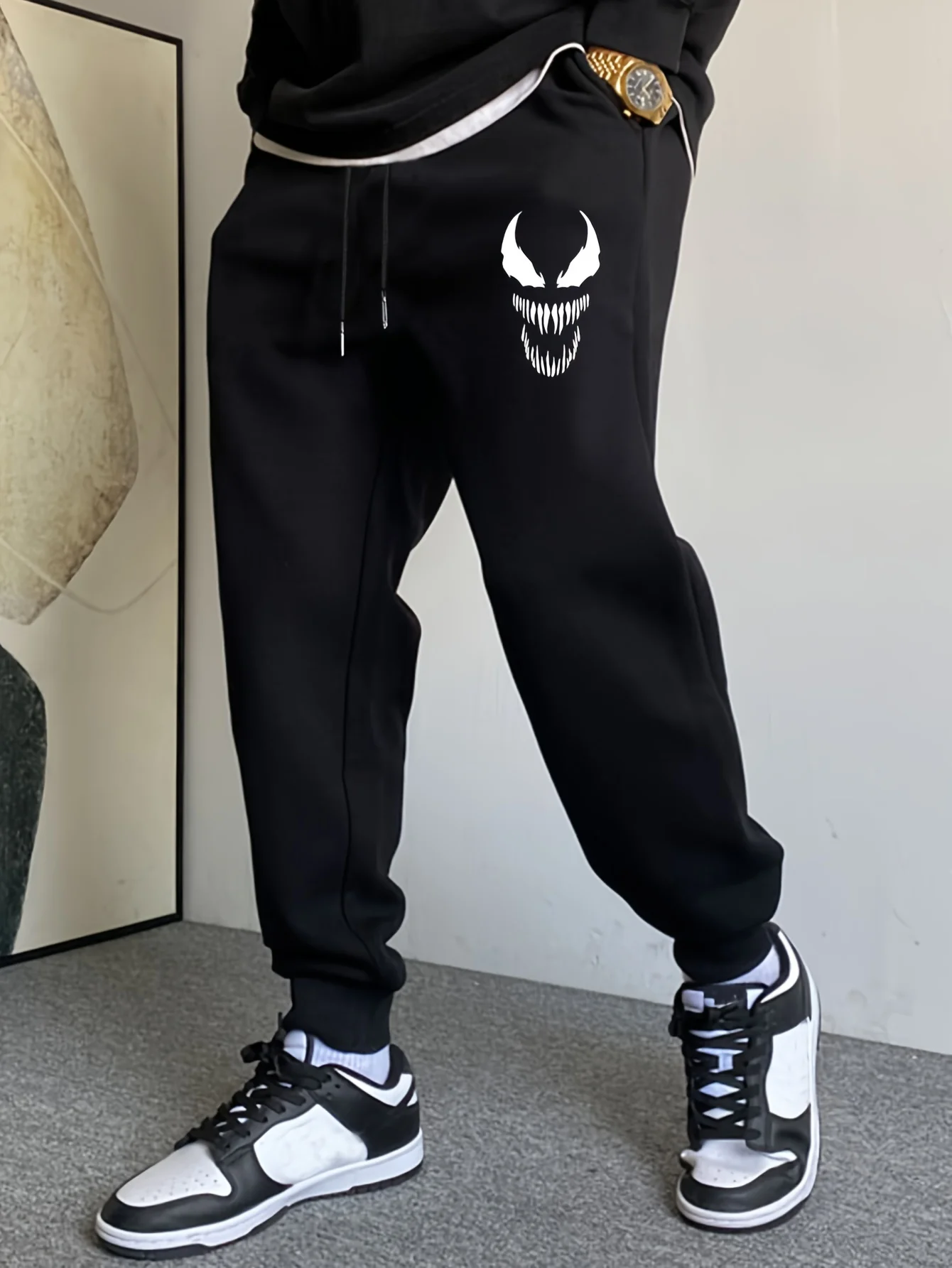 Joggers graphiques Venom élégants – Pantalon de survêtement ultra confortable automne/hiver avec motif géométrique, coupe décontractée pour un usage décontracté