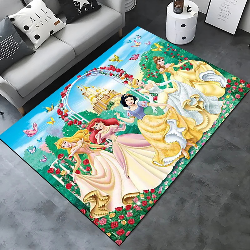 Disney Fashion Princess Printing Kids Non-slip Large Area Rug Carpets for Home Living Room Girls Bedroom Sofa Doormat Decor Gift