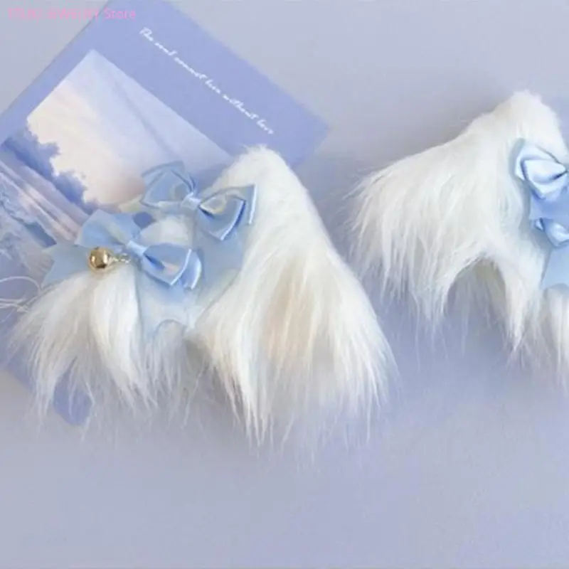 62KE Furry Hair Clip Animation Animal Ear Perpins Girls Side Pins Cosplay Adder