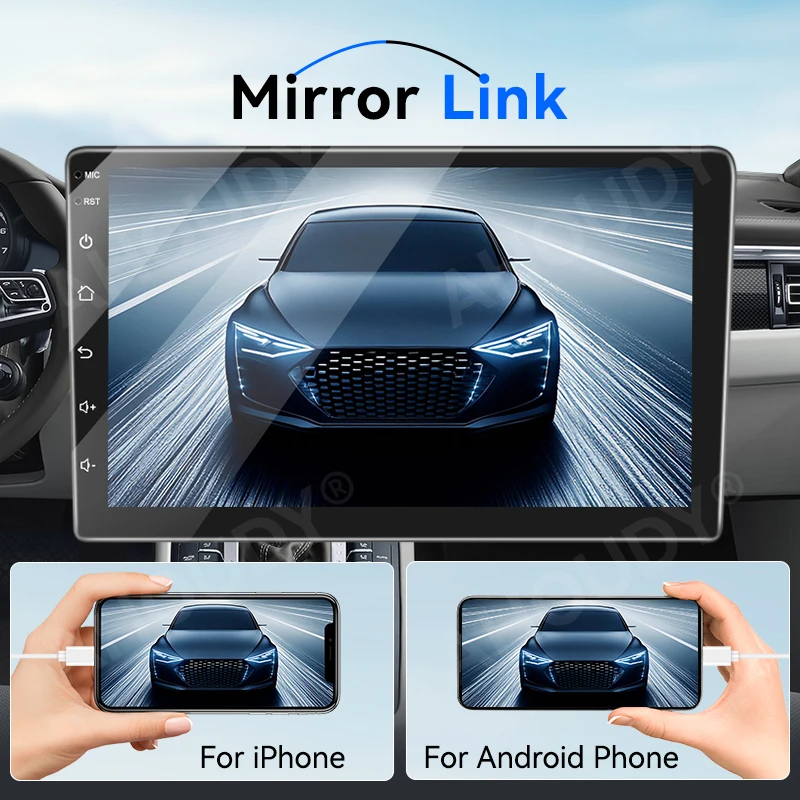 AHOUDY Universal 9 بوصة Android Car Radio Wireless Carplay Android Auto 2 DIN Auto Radio Support Split Screen Google Play