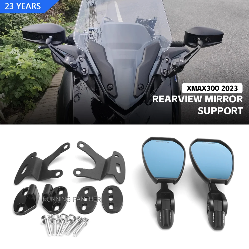 Motorcycle Accessories Rearview Rear View Mirrors Glass Back Side Mirror Holder Bracket For Yamaha XMAX X-max 300 Xmax300 2023