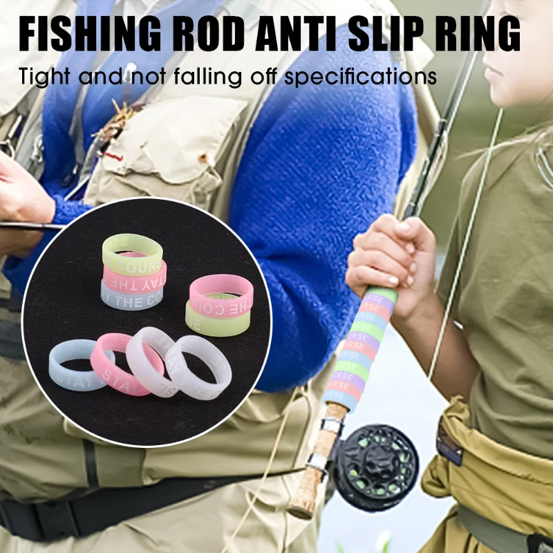 Luminous Fishing Rod Anti-skid Circle Silicone Handle Wrapping Belt Absorbing Sweat Belt Anti-Slip Tape Fishing Accessories