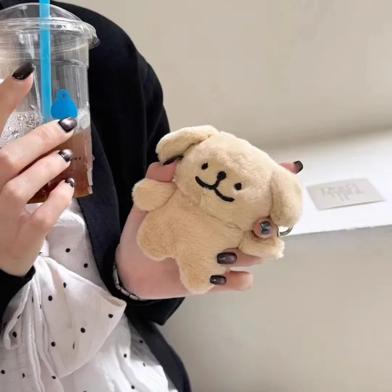 Cute Plush Line Puppy Anti Fall Wireless Bluetooth Earphone Case Suitable for Airpods1/2/3/4/pro Fashion Earphone Accessories