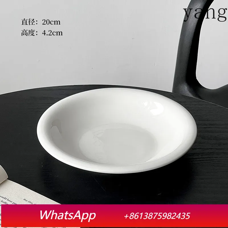 

CX ceramic round chubby cake plate, reverse dessert salad plate