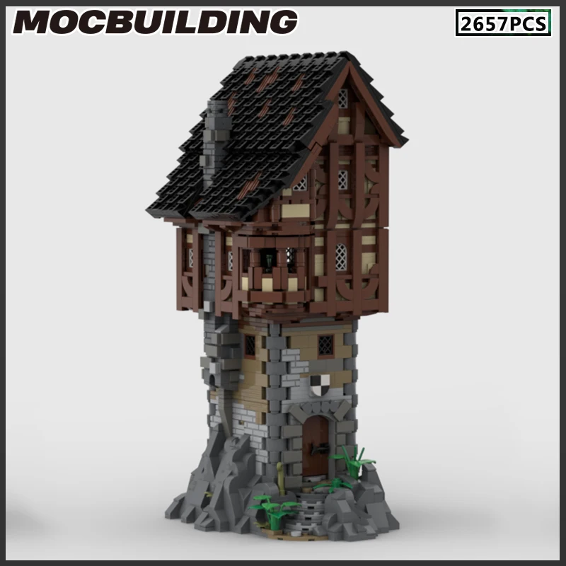 MOC Building Blocks Residential Tower DIY Bricks Modular House Model Architecture Toy Collection Christmas Gift Birthday Present