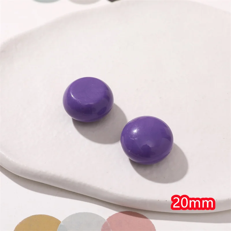 الجملة 50 قطعة/الوحدة 20 مللي متر الشتاء اللون الهندسة جولات شكل الراتنج كابوشون الخرز لتقوم بها بنفسك مجوهرات الملابس الشعر التبعي