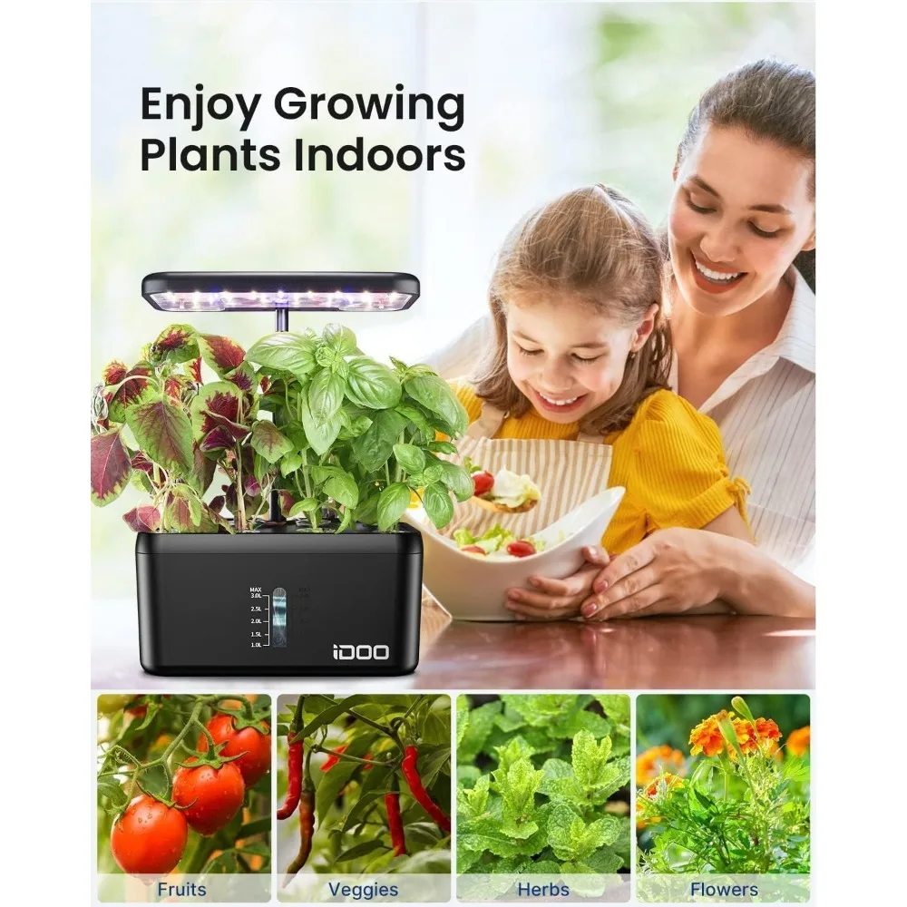 

Hydroponics Growing System Kit 8Pods, Birthday Gifts for Mom Women, Herb Garden Indoor with LED Grow Light for Home School