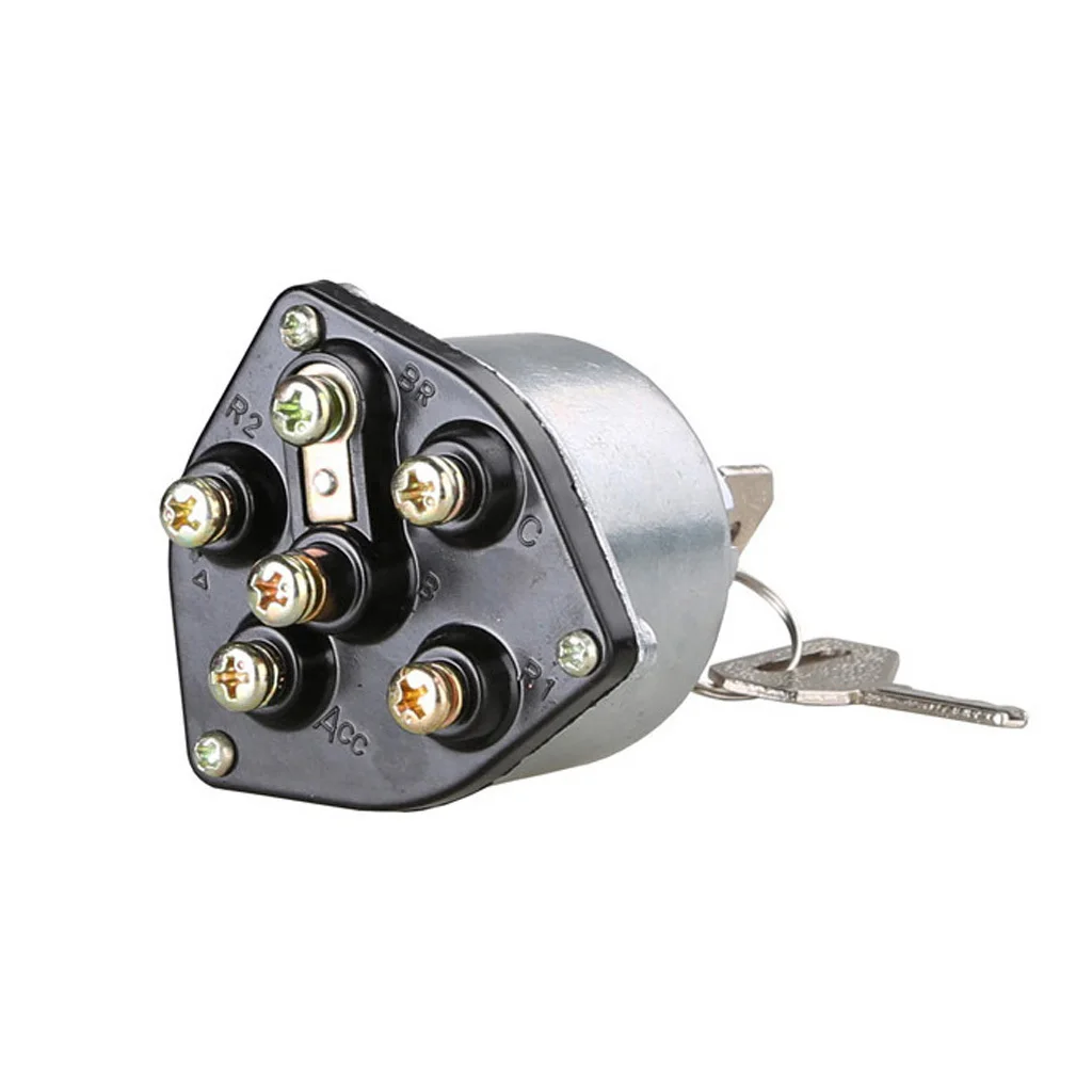 Universal Ignition Switch Lock+2 Keys 6 Points for Truck Farm Vehicles