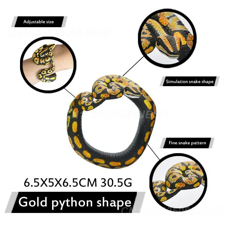 Tricky Spoof Simulation Snake Toy Snake Bracelet Simulation Animal Model Realistic Appearance Portable Suitable For Halloween