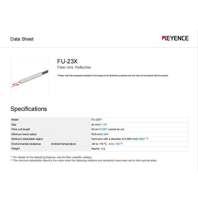 Brand New Genuine FU-23X KEYENCE coaxial multi-core high precision fiber optic sensor 100% original
