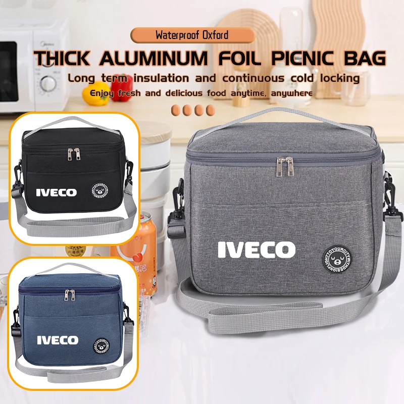 Car Lunch Storage Bag Waterproof Bag Lunch Bag Picnic Food Insulated For IVECO Daily Van Chassis Cab 4x4 e-Daily Eurocargo‌