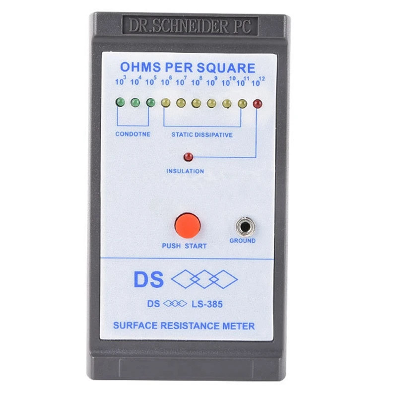 LS-385 LED Display Surface Resistance Tester Anti-Static Testing Induction Ohm Meters Resistance Test +LED Indicator