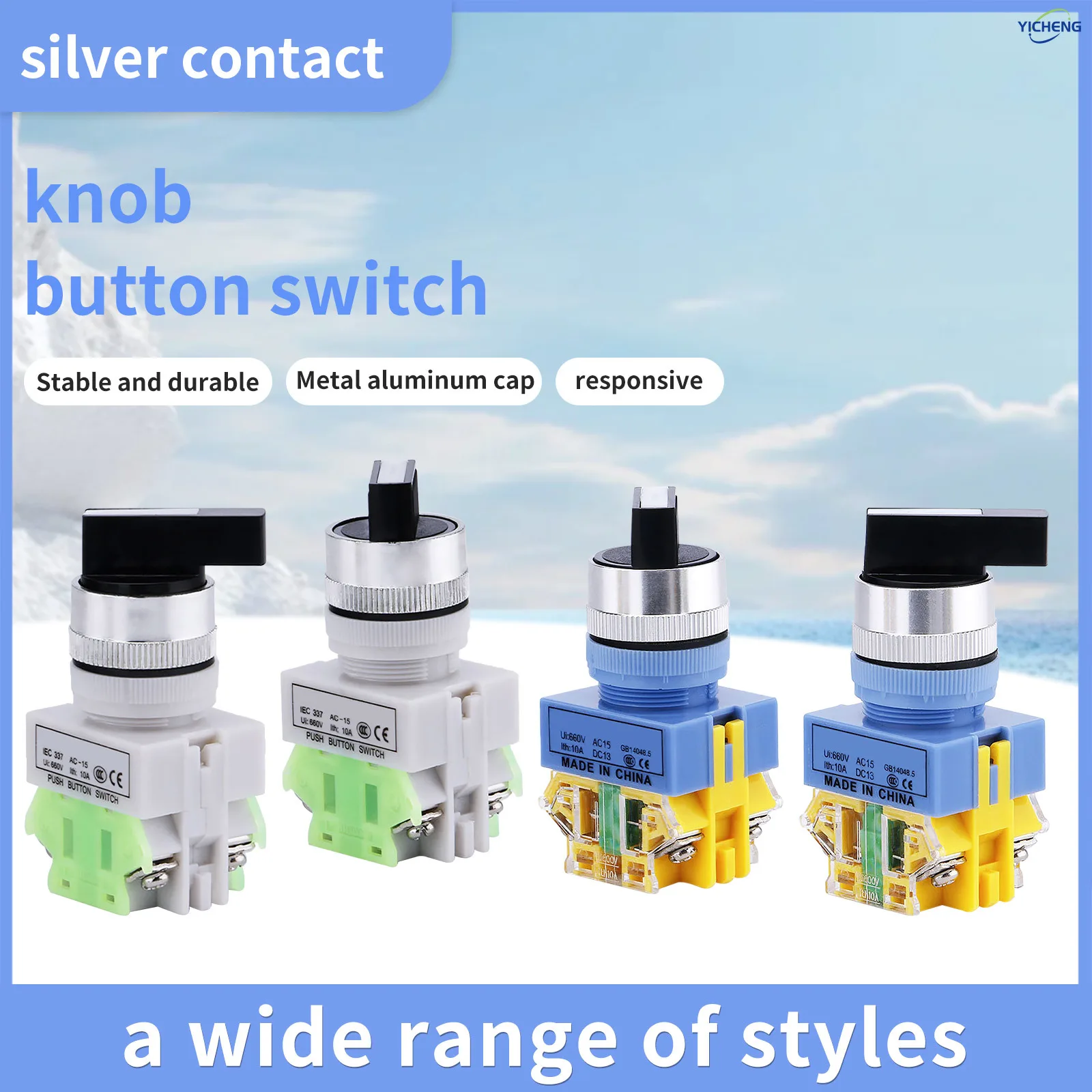 10Pcs 22mm selector switch 2 position switch/3 position switch,self-locking,knob switch