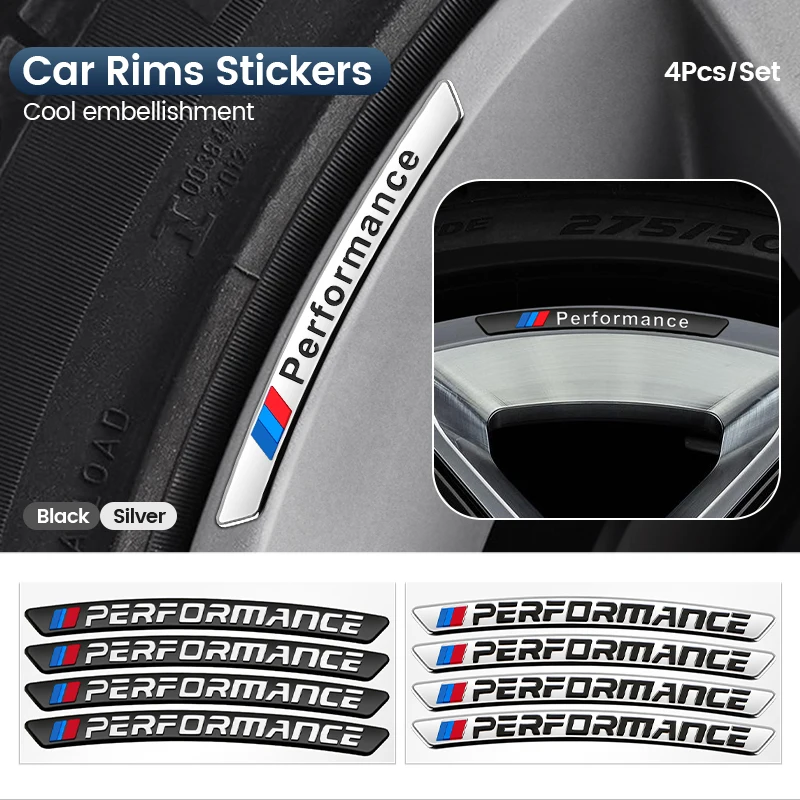 Car Rim Aluminum Stickers Decoration for BMW E36 E39 E46 E60 E90 F10 F30 E93 G11 G12 M3 X3 X5 X6 X1 X2 E92 E87 Car Accessories