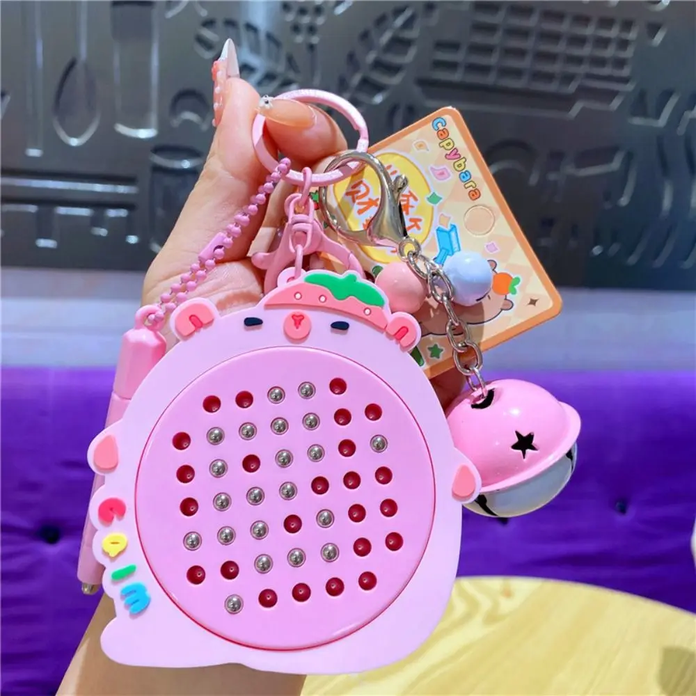 카피바라 자석 드로잉 보드 키링, 편안한 장난감 가방 장식, 미니 재미있는 키체인, DIY 페인팅 게임 패드 드로잉 장난감 펜던트