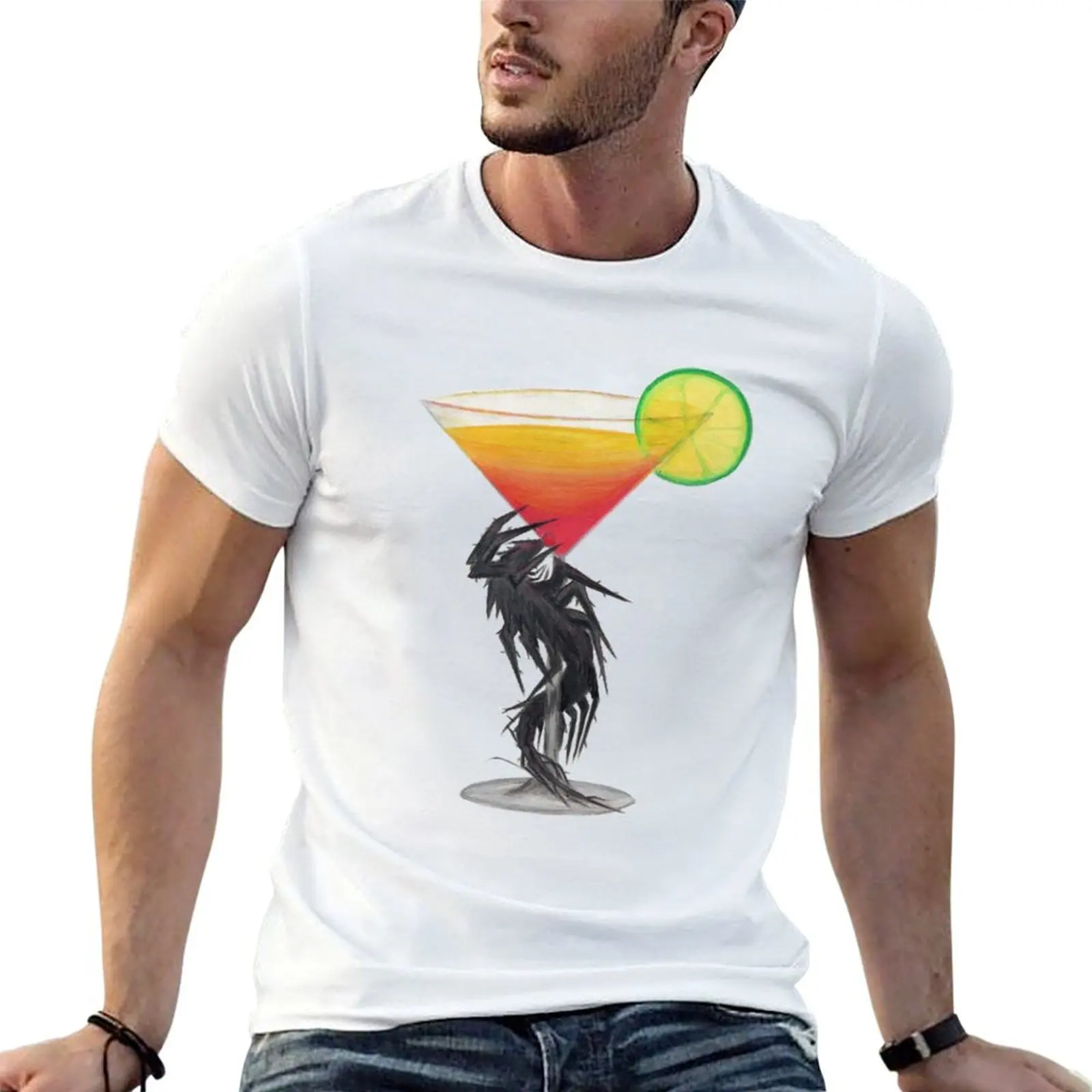 Camiseta Sky COTL: Krill Swill, camiseta masculina lisa, camiseta masculina de designer, camiseta masculina com estampa gráfica