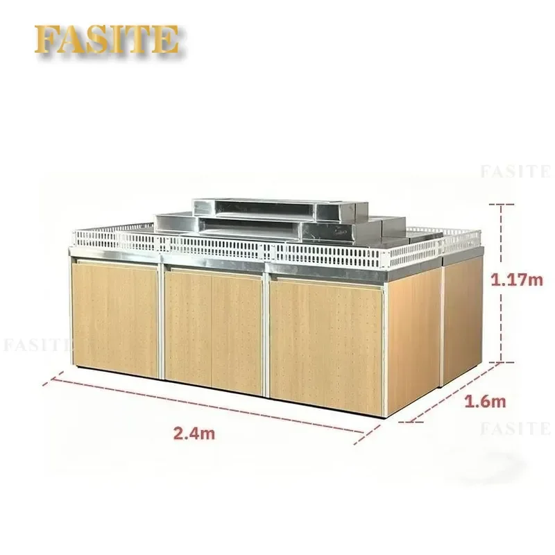 For Supermarket Convenience Store Fruit Vegetable Display Shelf Ladder Style Stackable Head Cabinet Fresh Produce Rack