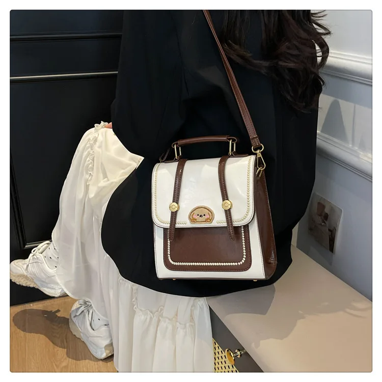 

2025 Retro Trend Women's Backpack - Euro-American Style Cute Niche Commuter Student School Bag