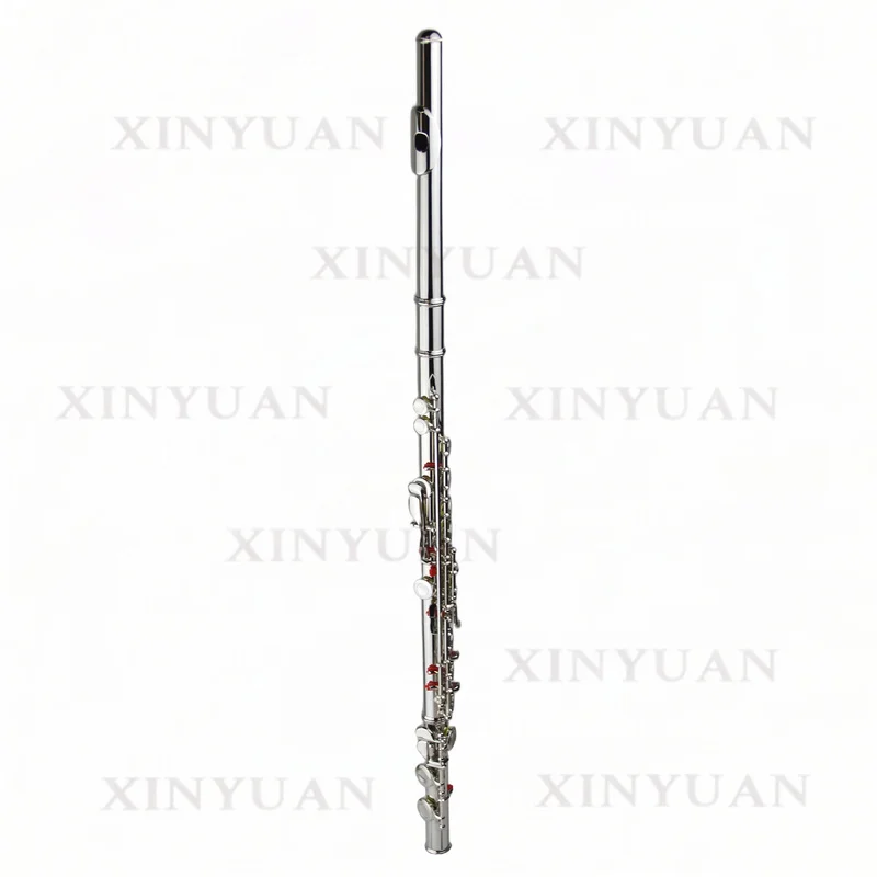 Flute, High Quality Silver Plated Nickel Musical Instrument with Three-section Structure, Made by Chinese Manufacturer and Comes