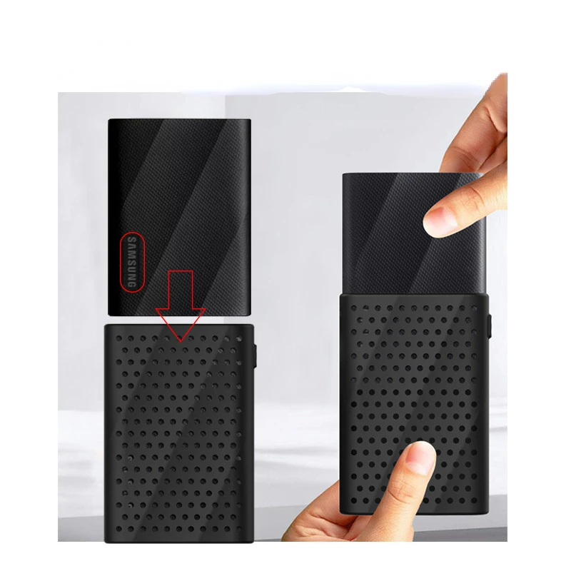 Hard Drive Silicone Cover Dustproof Protective Carrying Case Mobile Hard Disk Storage Pouch With Antidrop Rope Holder For Travel