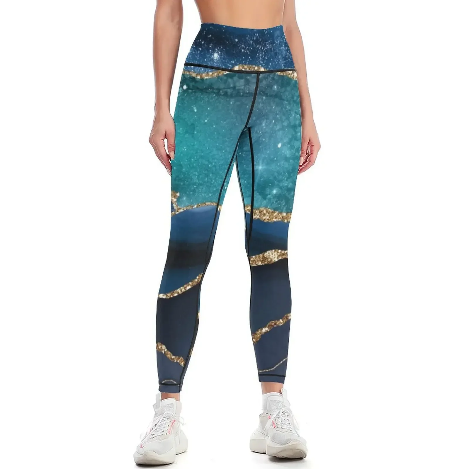 

Glamour Milky Way Faux Marble Galaxy Leggings gym pants Training pants sports for Women's sports pants Womens Leggings