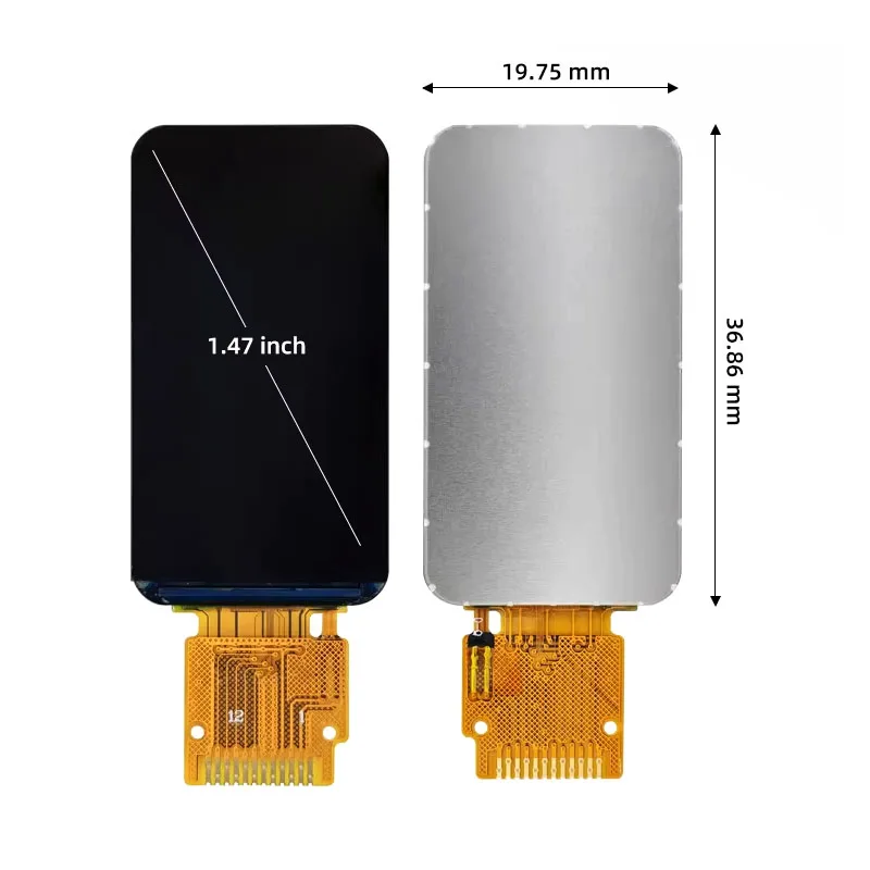 1.47-inch TFT LCD Display - GC9307 Driver IC, 172x320 Resolution, SPI Interface, Small Color Screen (Bare Panel)
