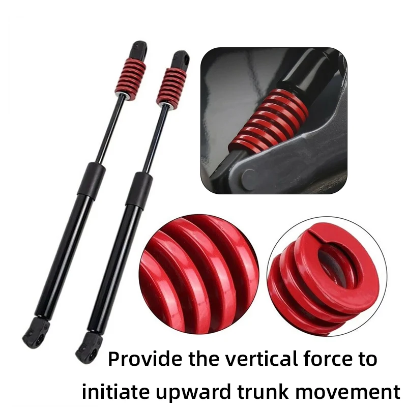 2PCS Red Car Gas Struts Spring Shocks Red Auxiliary Spring For Rear Trunk Tailgate Damper Strut Bars Spiral Stamping