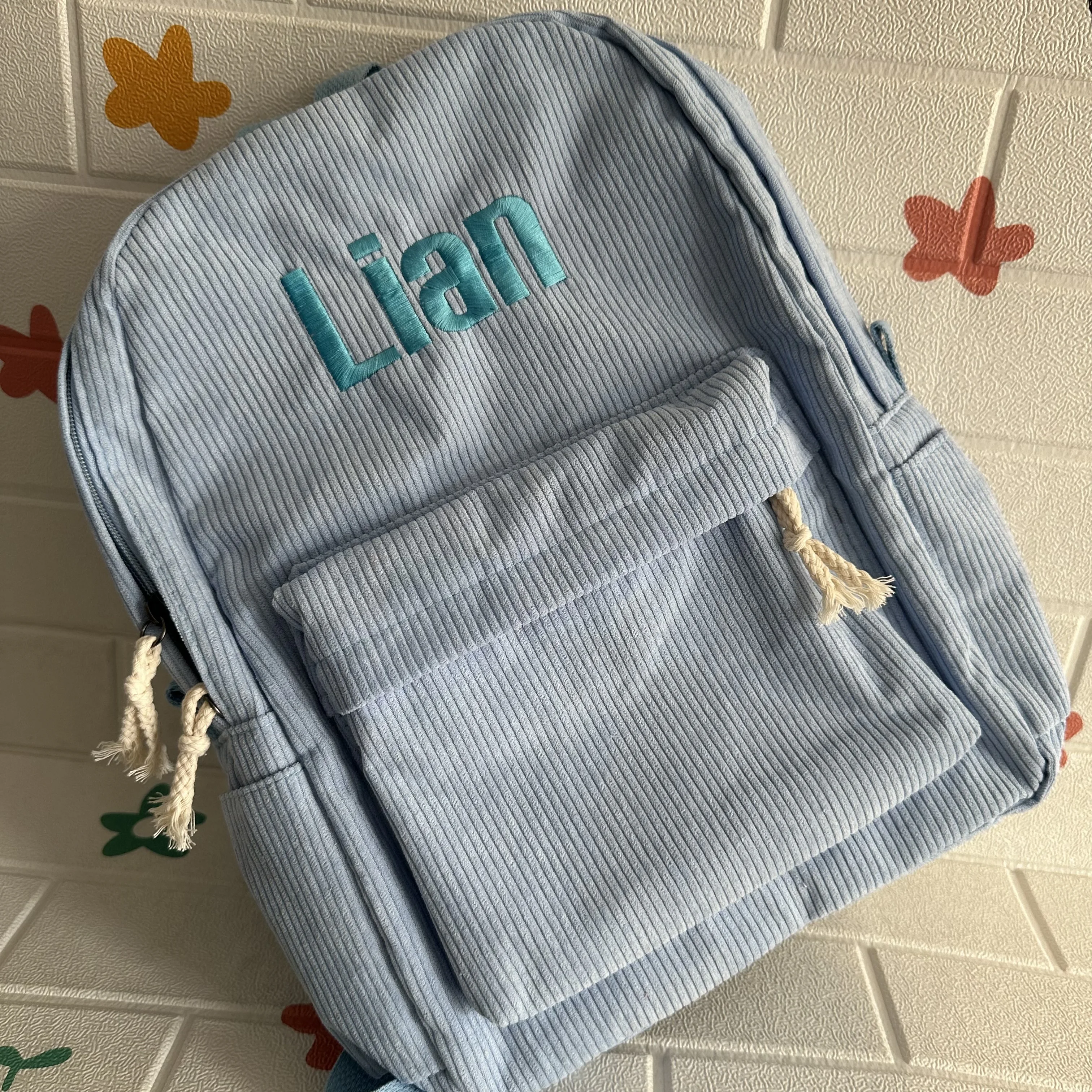 Personalized Kids Backpack, Embroidered Corduroy Backpack,Back to School, Kid name backpack,school bag college,toddler,with name