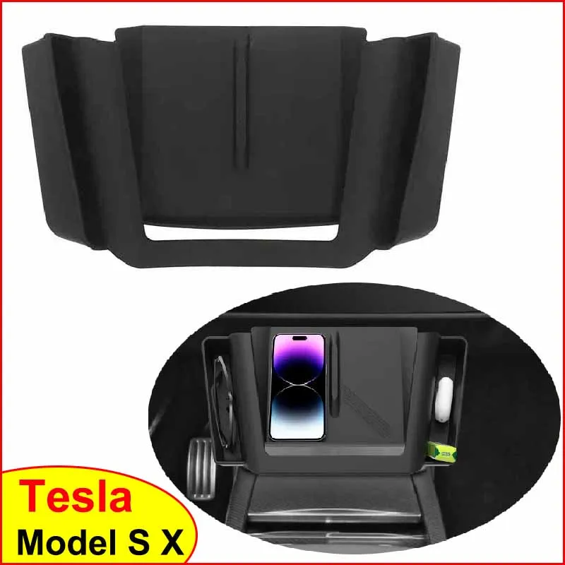 

Wireless Charger Pad For Tesla Model X S 2023 2025 Center Console Organizer Silicone Anti-Slip Phone Charging Protect Cover MX