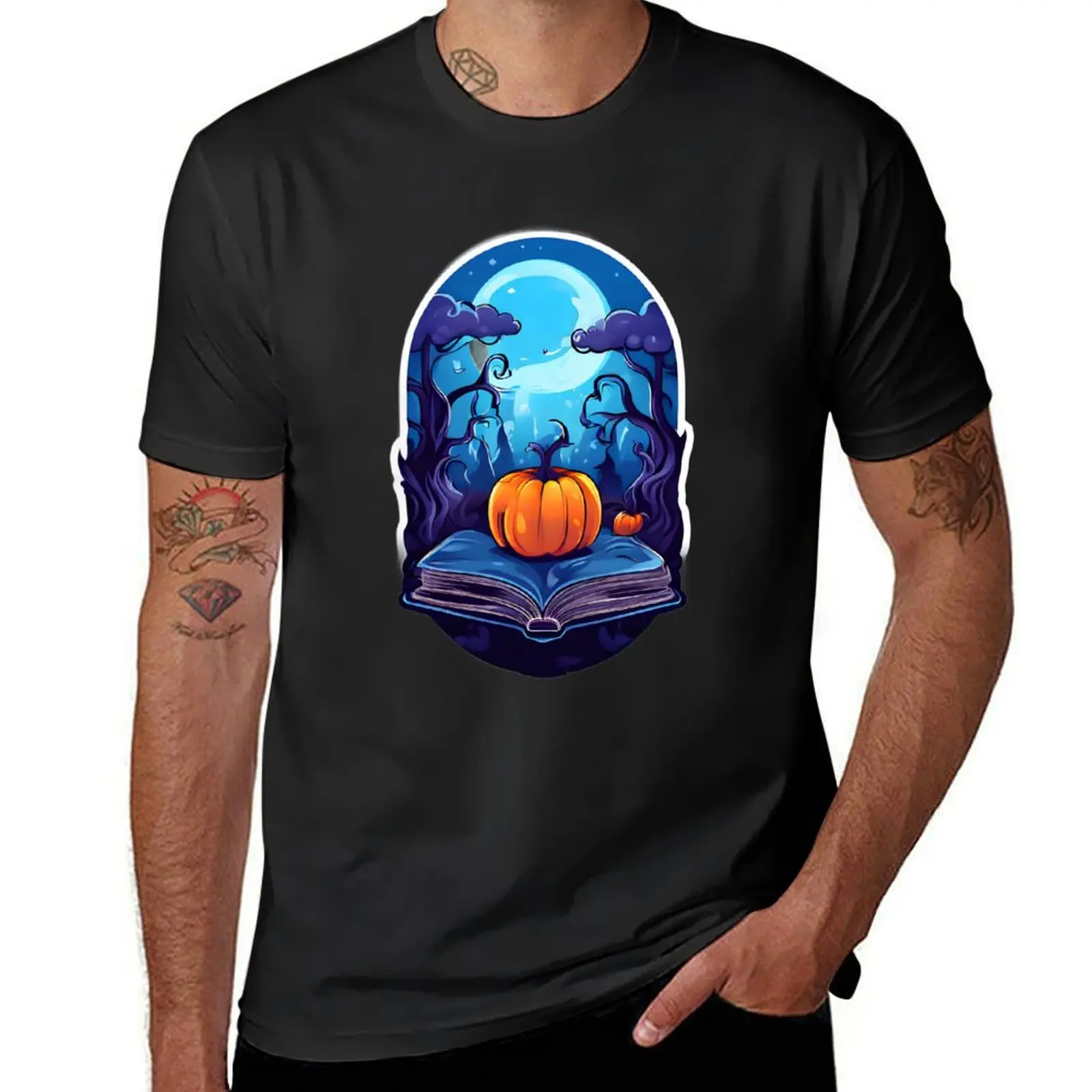 

fantasy book T-Shirt customs oversized graphic tee korean fashion t shirts for men