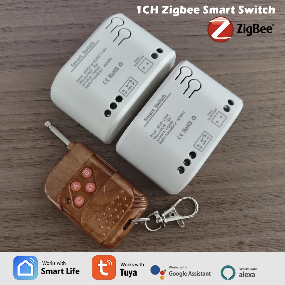 

Умный переключатель Zigbee для устройства открывания гаражных ворот, обновленный существующий двигатель для умного дома, работает с передатчиком Alexa Google Home 433 МГц