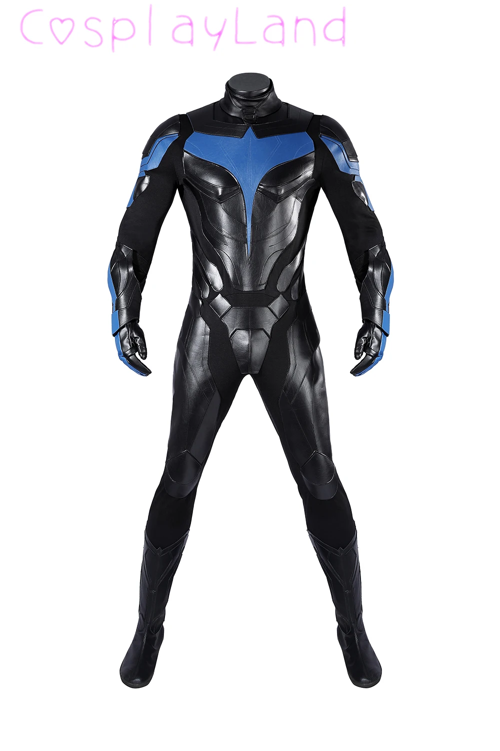 

Night Cosplay Dick Grayson Cosplay Costume Adult Men Black Leather Jumpsuit Mask Full Set Outfit Carnival Halloween Party Suit
